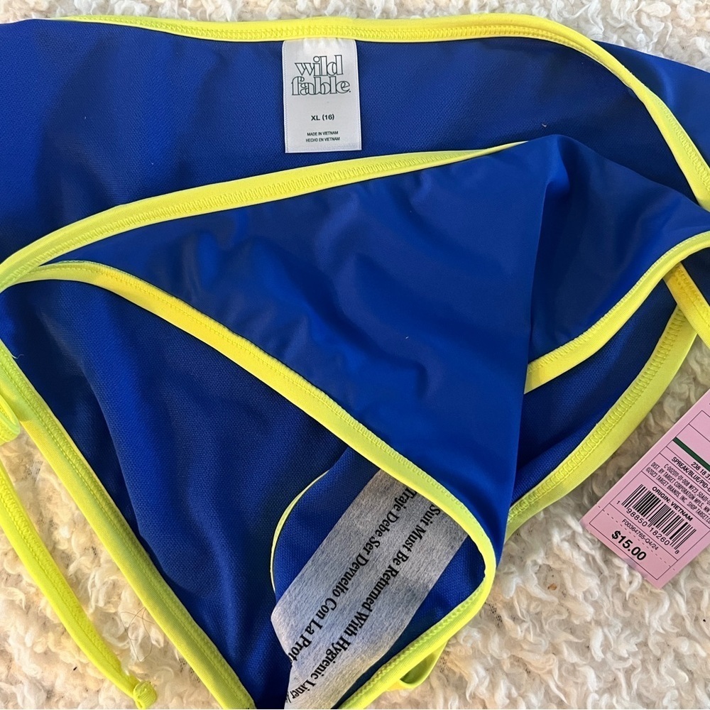Blue Bikini Bottom with Yellow Accents - Picture 4 of 7